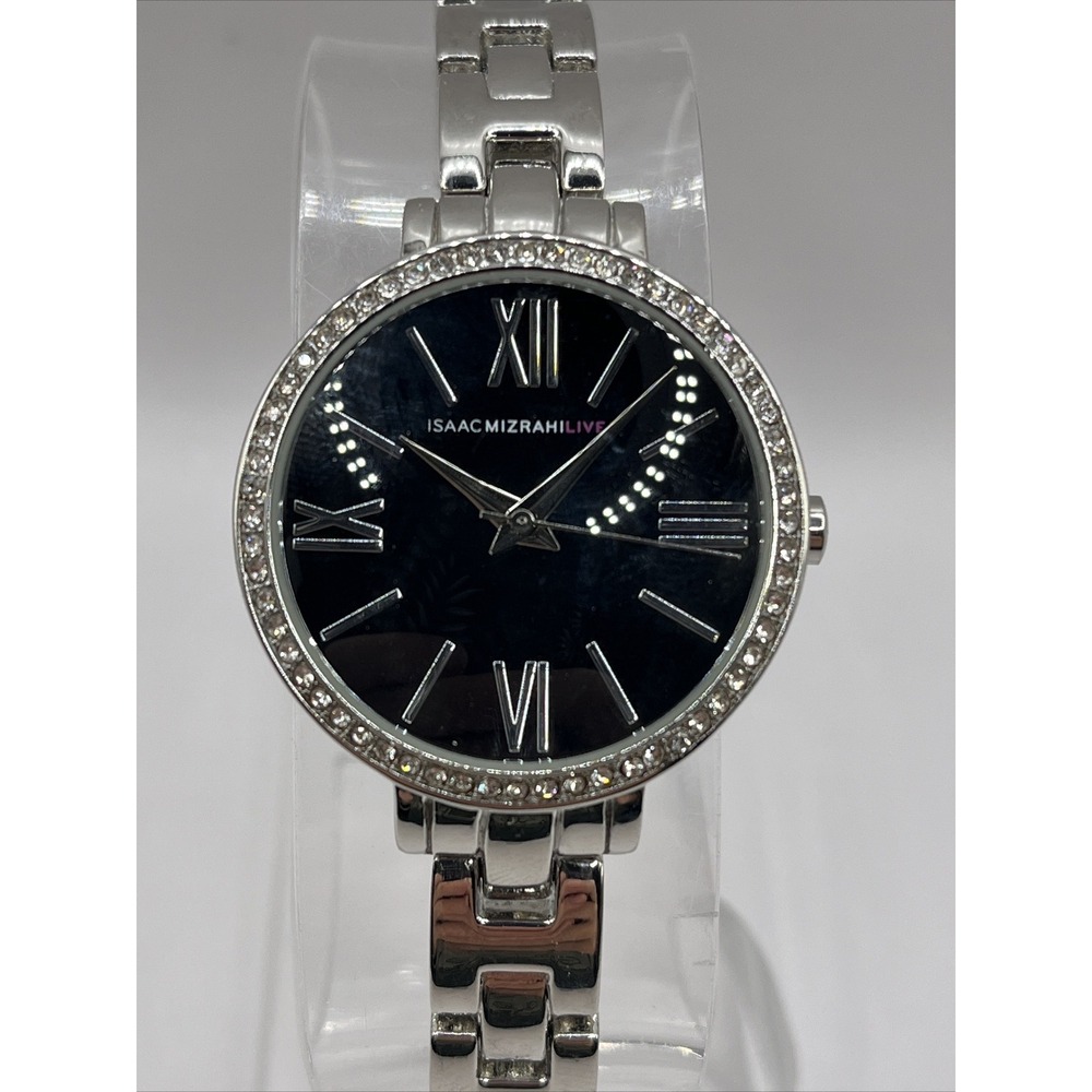 Isaac Mizrahi Live Women's Quartz Watch Rhinestone Bezel IMZ673- New Battery